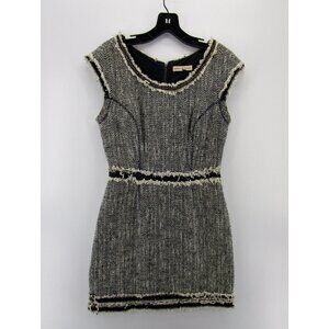 Rebecca Taylor Dress 6 Linen Blend Shift Cocktails Career Raw Hem